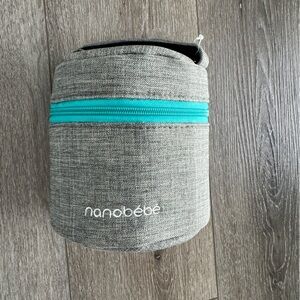 Nanobébé Gray Insulated Bag with Teal Zipper
